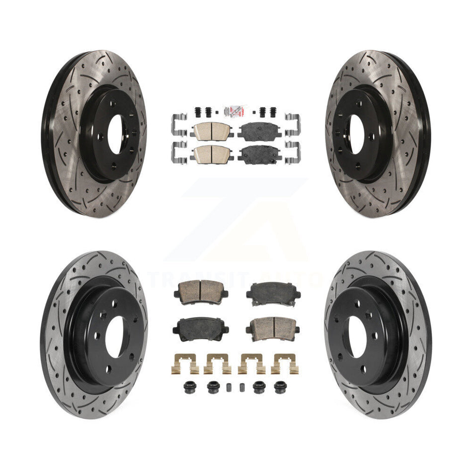 Front Rear Ceramic Pad Drill Slot Brake Rotor Kit For 16 Chevrolet Malibu Carryover Model KDA-102896