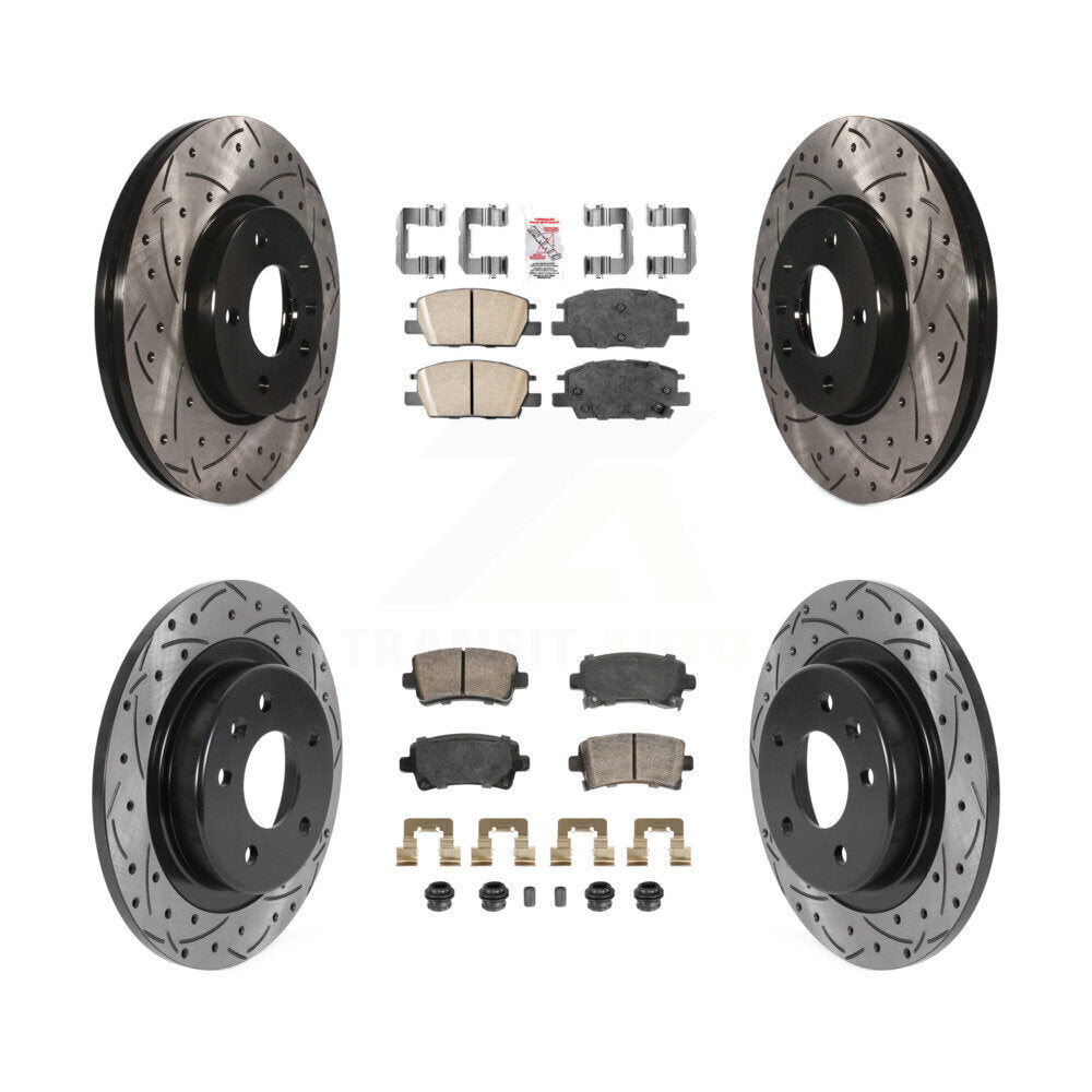 Front Rear Ceramic Pad Drill Slot Brake Rotor Kit For 16 Chevrolet Malibu Carryover Model KDA-102897