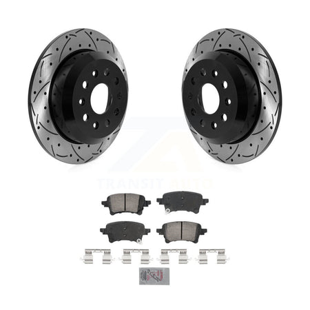 Rear Coated Drilled Slotted Disc Brake Rotors And Ceramic Pads Kit For Jeep Wrangler KDA-102900