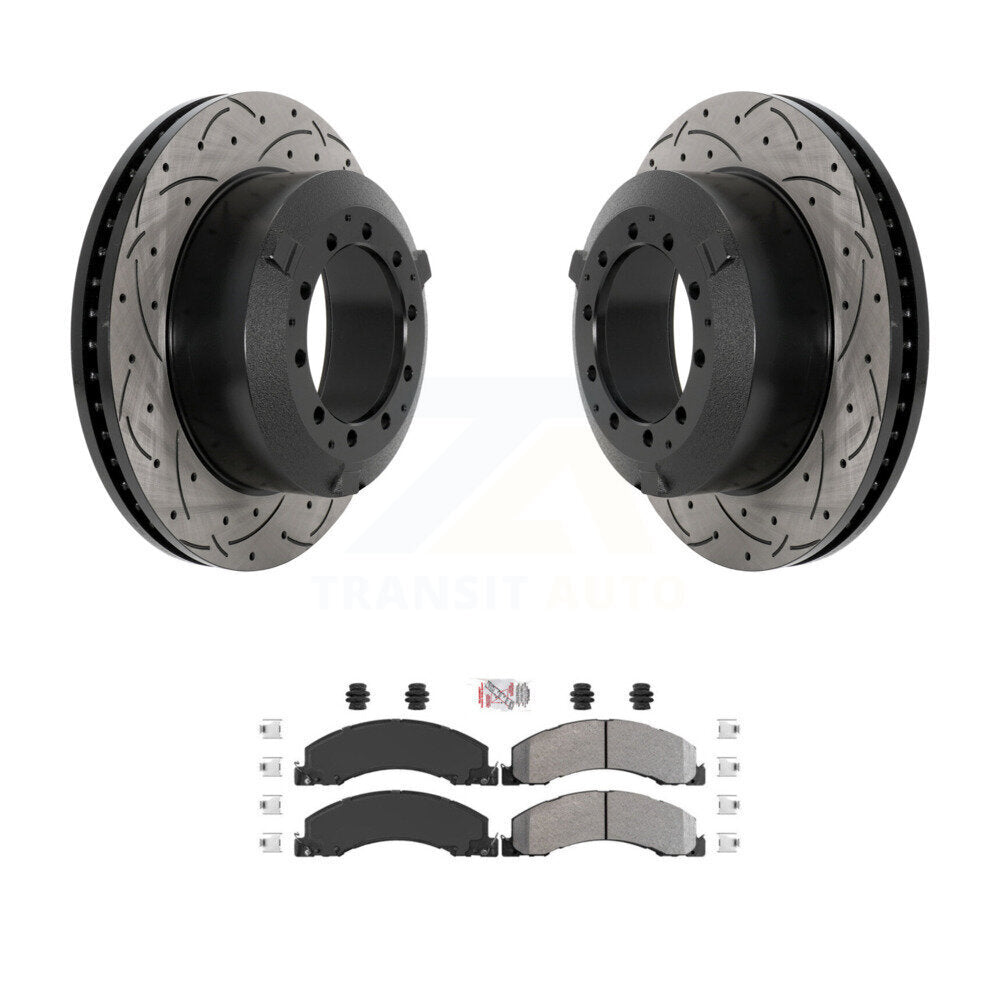 Rear Drill Slot Brake Rotors Semi-Metallic Pad Kit For Ram Dodge Sterling Truck 4500 5500 KDA-102901