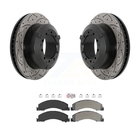Rear Drill Slot Brake Rotors Semi-Metallic Pad Kit For Ram Dodge Sterling Truck 4500 5500 KDA-102902
