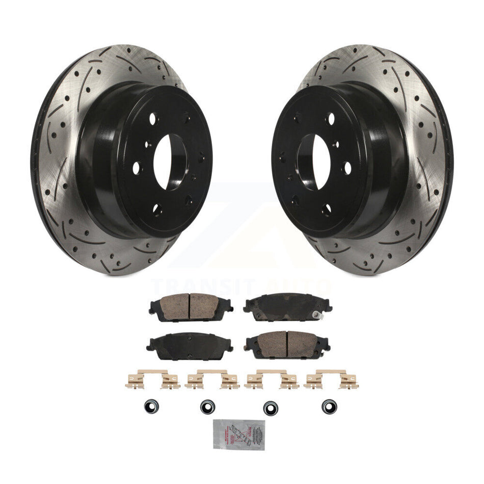 Rear Drill Slot Brake Rotor Ceramic Pad Kit For Chevrolet GMC Silverado 1500 Sierra Tahoe KDA-102905