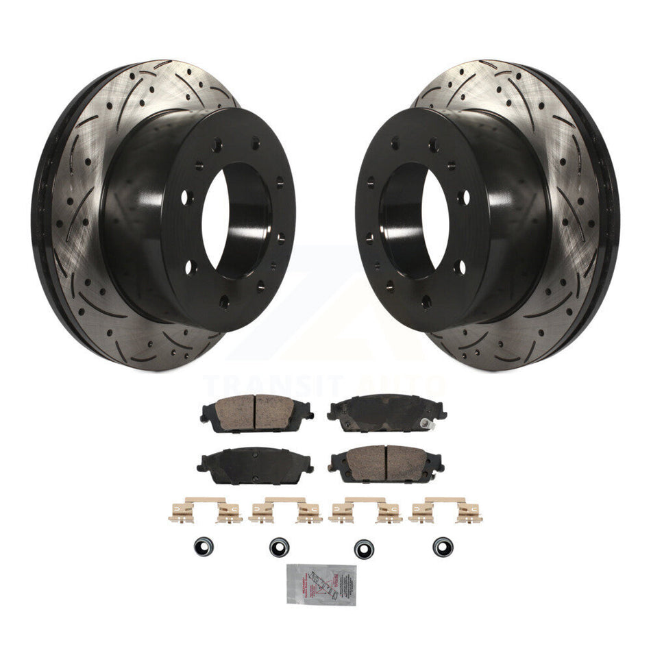 Rear Drill Slot Disc Brake Rotor Ceramic Pad Kit For Chevrolet Suburban With 8 Lug Wheels KDA-102906
