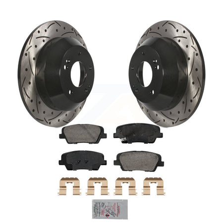 Rear Drilled Slot Brake Rotor & Ceramic Pad Kit For Hyundai Santa Fe Sport Kia Sorento XL KDA-102912
