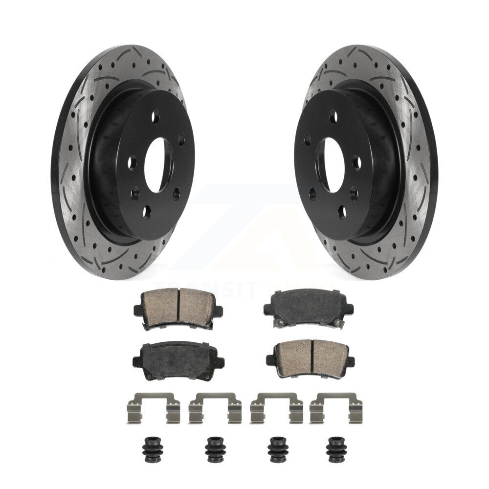 Rear Drilled Slot Brake Rotor & Ceramic Pad Kit For Chevrolet Malibu Buick Regal LaCrosse KDA-102913