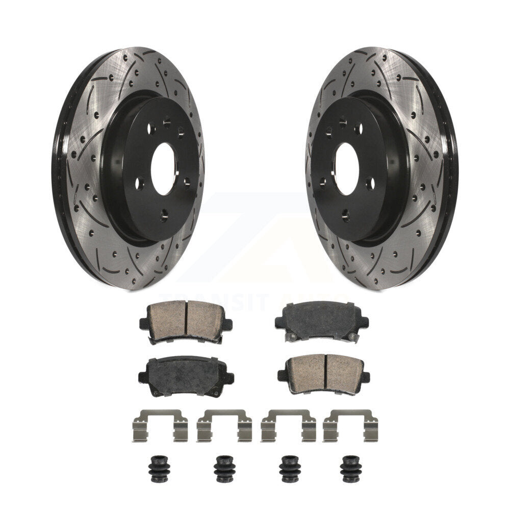 Rear Drilled Slot Brake Rotors Ceramic Pad Kit For Chevrolet Buick Malibu Impala LaCrosse KDA-102914