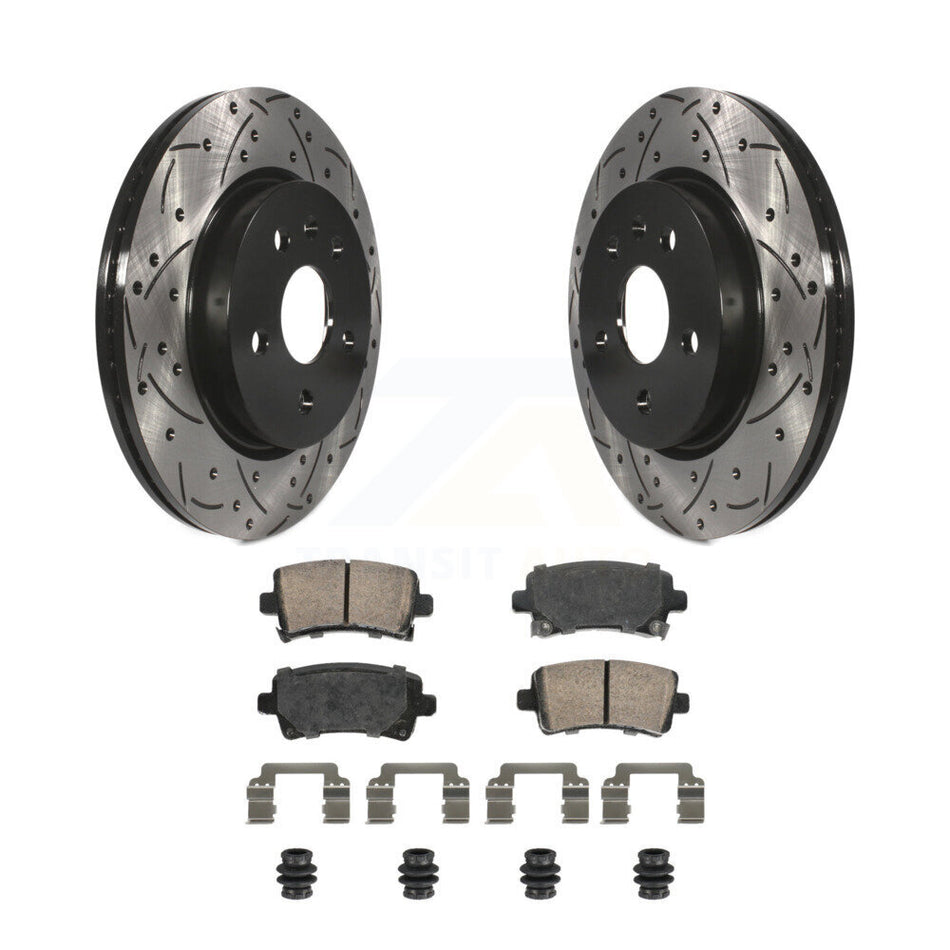 Rear Drilled Slot Brake Rotors Ceramic Pad Kit For Chevrolet Buick Malibu Impala LaCrosse KDA-102914