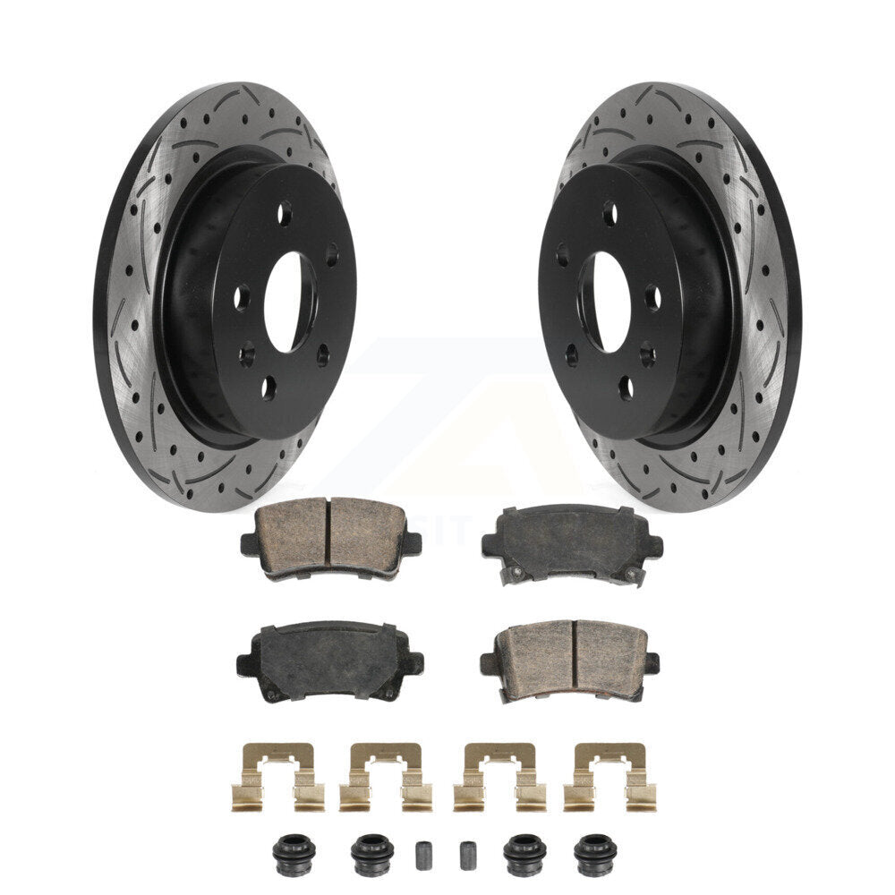 Rear Drilled Slot Brake Rotor & Ceramic Pad Kit For Chevrolet Malibu Buick Regal LaCrosse KDA-102915