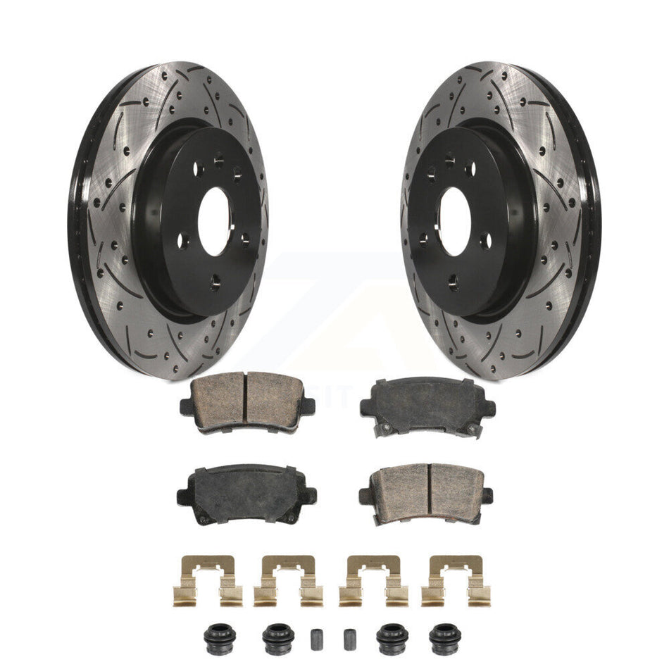 Rear Drill Slot Brake Rotor Ceramic Pad Kit For Buick Chevrolet Malibu LaCrosse Regal 9-5 KDA-102916