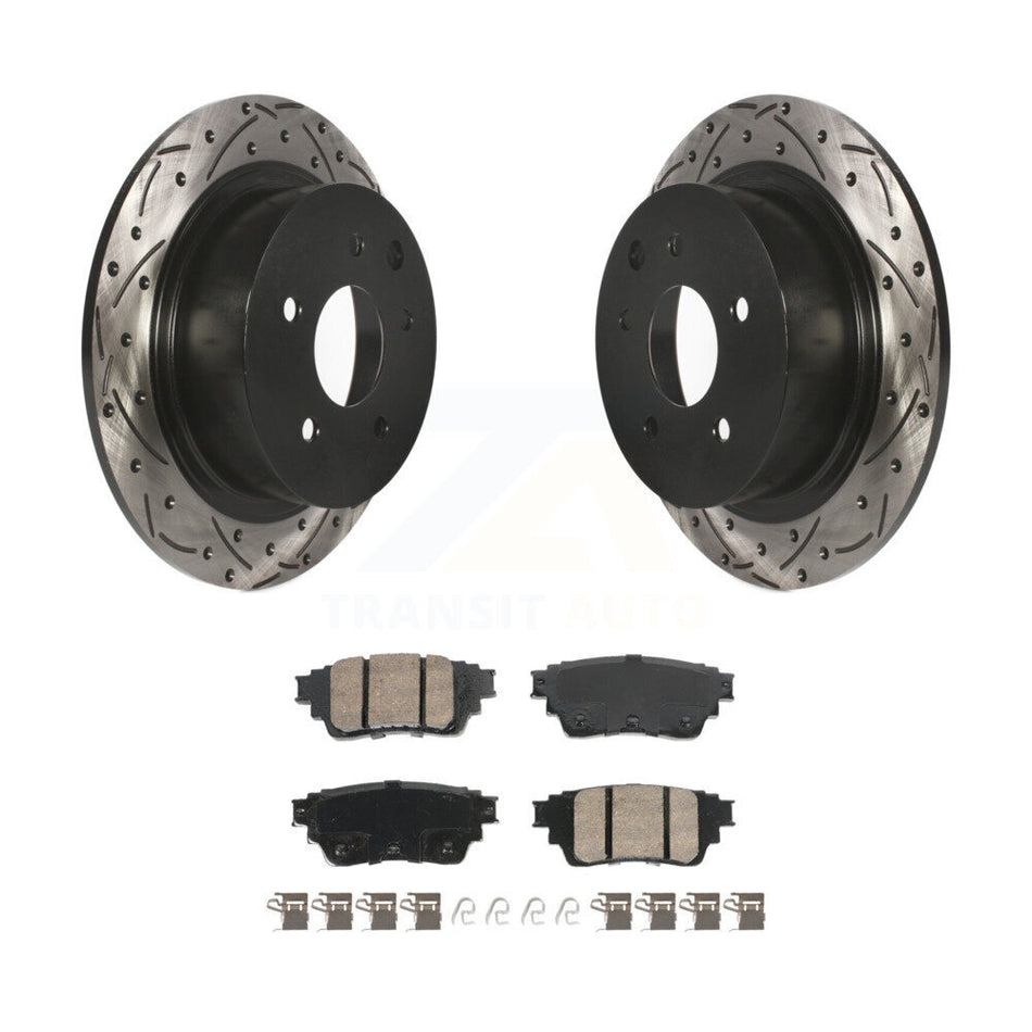 Rear Drilled Slot Brake Rotor Ceramic Pad Kit For Nissan Altima With Manual Parking KDA-102919