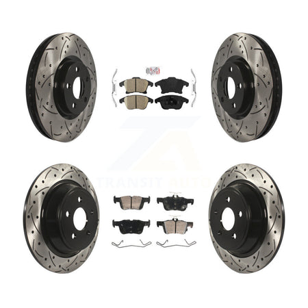 Front Rear Ceramic Pad Drill Slot Brake Rotors Kit For 19-20 Ford Police Responder Hybrid KDA-102937