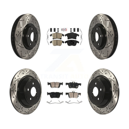 Front Rear Ceramic Pad Drill Slot Brake Rotors Kit For 19-20 Ford Police Responder Hybrid KDA-102938