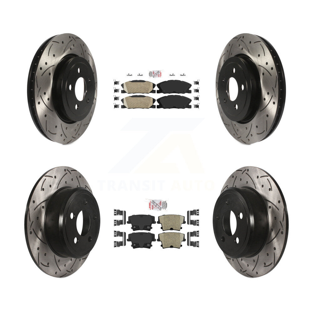 Front Rear Ceramic Pad Drill Slot Brake Rotor Kit For Dodge Charger Pursuit with RWD 3.6L KDA-102946