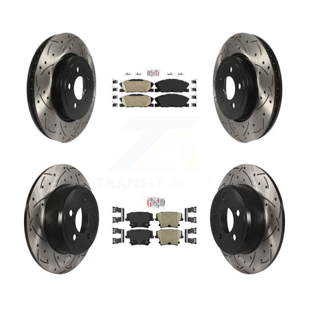 Front Rear Ceramic Pad Drill Slot Brake Rotor Kit For Dodge Charger Pursuit with RWD 3.6L KDA-102946