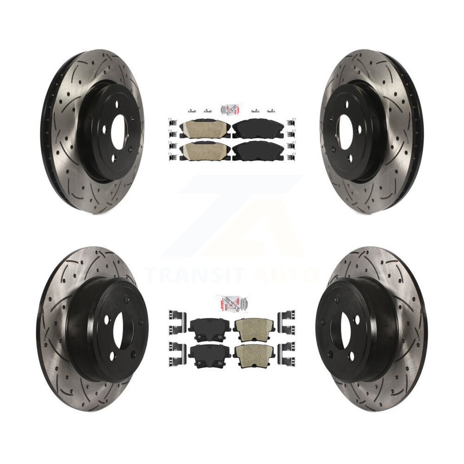 Front Rear Ceramic Pad Drill Slot Brake Rotor Kit For Dodge Charger Pursuit with RWD 3.6L KDA-102946