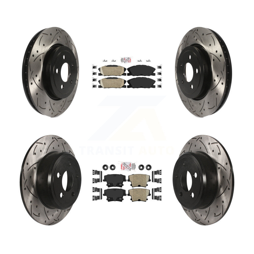 Front Rear Ceramic Pad Drill Slot Brake Rotor Kit For Dodge Charger Pursuit with RWD 3.6L KDA-102947