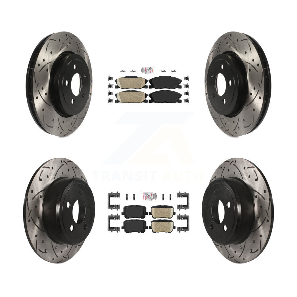 Front Rear Ceramic Pad Drill Slot Brake Rotor Kit For Dodge Charger Pursuit with RWD 3.6L KDA-102948