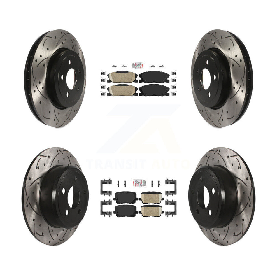 Front Rear Ceramic Pad Drill Slot Brake Rotor Kit For Dodge Charger Pursuit with RWD 3.6L KDA-102948