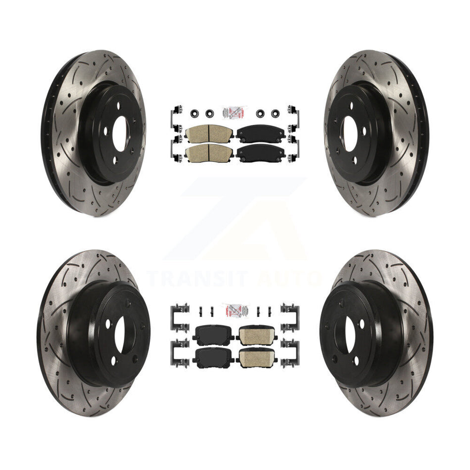 Front Rear Ceramic Pad Drill Slot Brake Rotor Kit For Dodge Charger Pursuit with RWD 3.6L KDA-102949