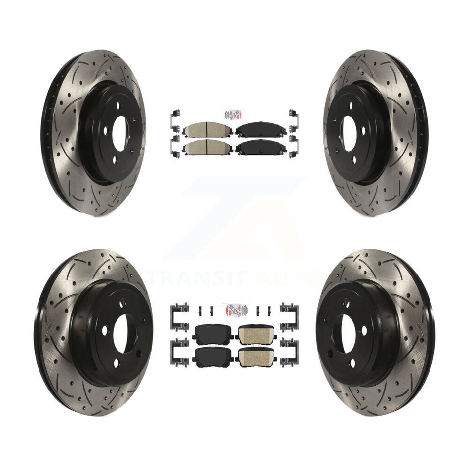 Front Rear Ceramic Pad Drill Slot Brake Rotor Kit For Dodge Charger Pursuit with RWD 5.7L KDA-102954