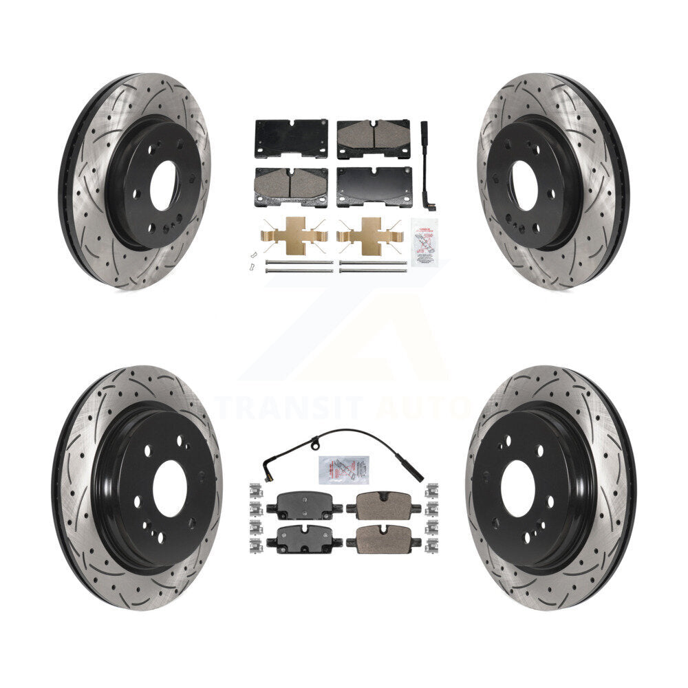 Front Ceramic Rear Semi-Metallic Pad Drill Slot Brake Rotor Kit For GMC Chevrolet 1500 XL KDA-102959