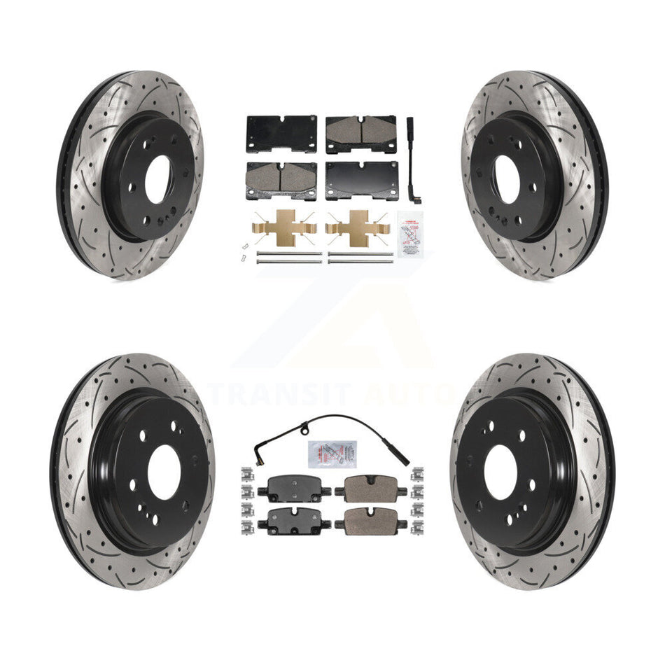Front Ceramic Rear Semi-Metallic Pad Drill Slot Brake Rotor Kit For GMC Chevrolet 1500 XL KDA-102959