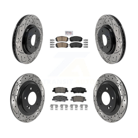 Front Rear Ceramic Pad Drill Slot Disc Brake Rotors Kit For Hyundai Sonata Kia Niro EV K5 KDA-102972