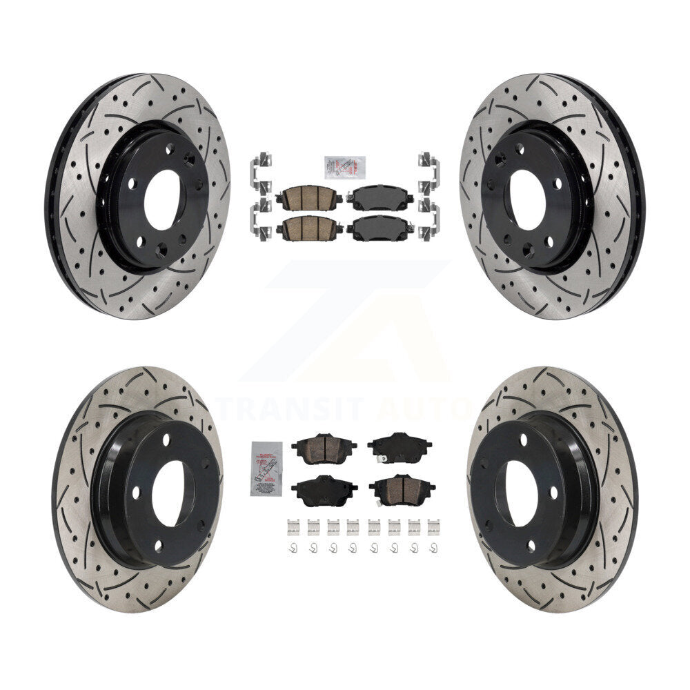 Front Rear Ceramic Pad Drill Slot Disc Brake Rotor Kit For Nissan Sentra rear brakes KDA-102976