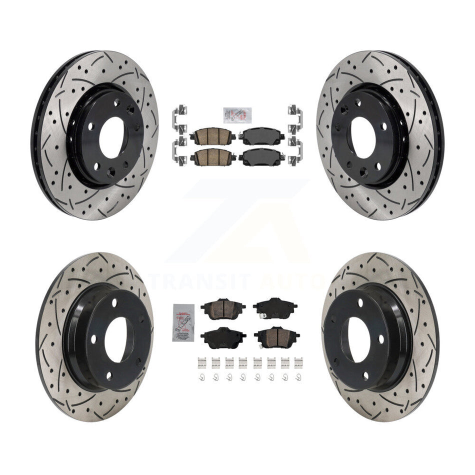 Front Rear Ceramic Pad Drill Slot Disc Brake Rotor Kit For Nissan Sentra rear brakes KDA-102976