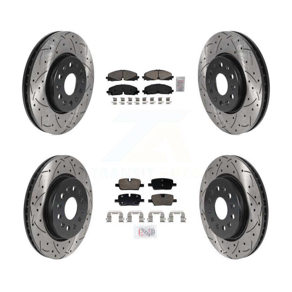 Front Rear Ceramic Pad Drill Slot Brake Rotor Kit For Chevrolet Traverse Blazer GMC Buick KDA-102977