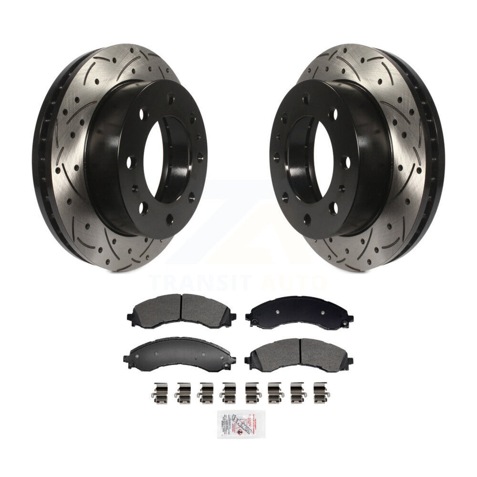 Front Drill Slot Brake Rotors Semi-Metallic Pad Kit For GMC Chevrolet Savana 2500 Express KDA-102989