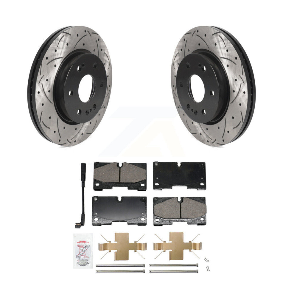Front Drilled Slot Brake Rotor Ceramic Pad Kit For GMC Chevrolet Silverado 1500 Sierra XL KDA-102990