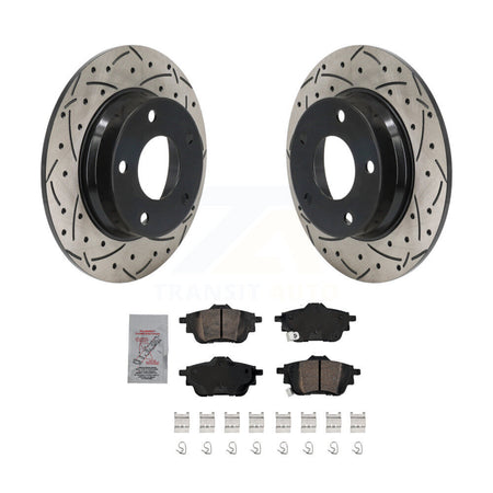 Rear Drill Slot Brake Rotors Ceramic Pad Kit For 2020-2023 Nissan Sentra Disc rear brakes KDA-102993