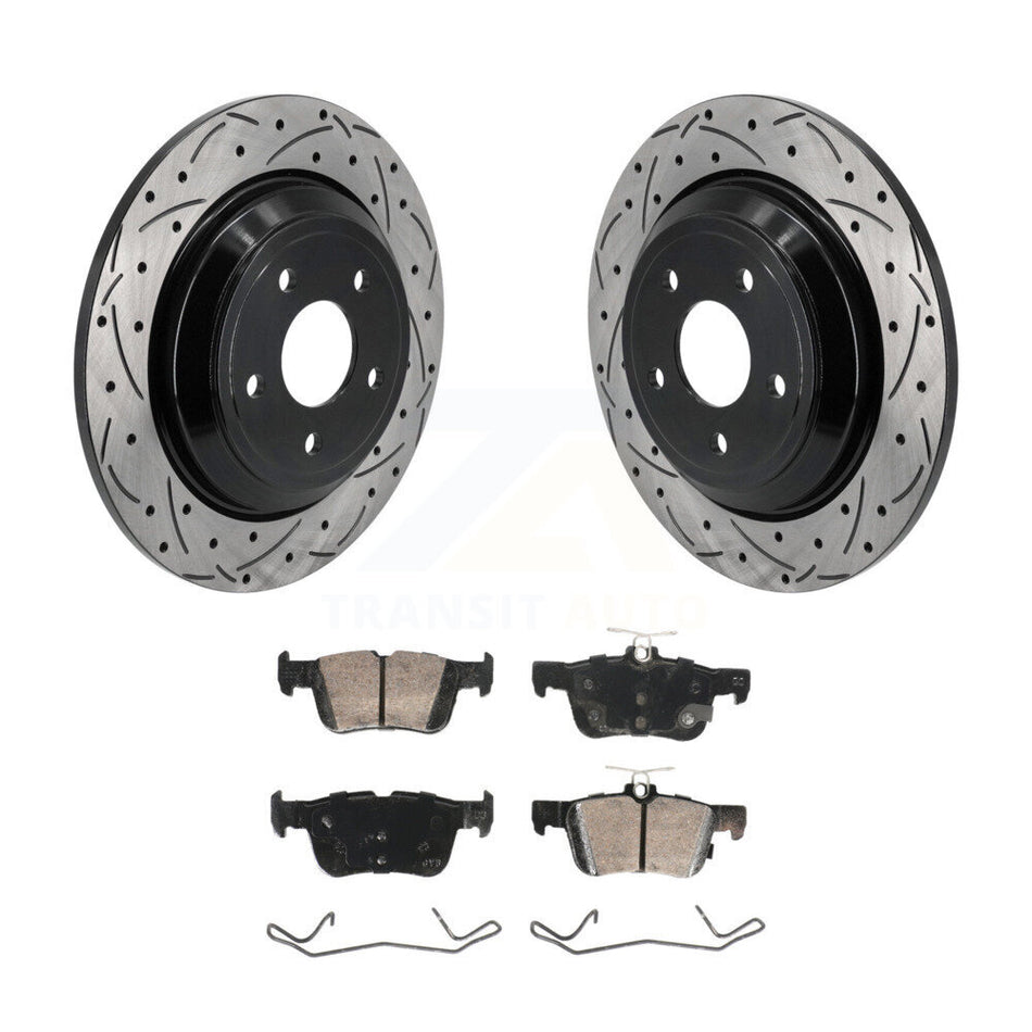 Rear Drill Slot Brake Rotors Ceramic Pad Kit For Ford Escape Bronco Sport Lincoln Corsair KDA-102995