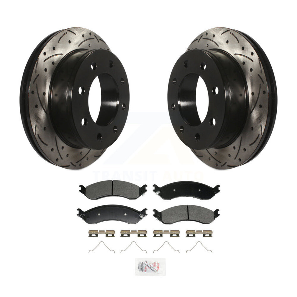 Rear Drilled Slot Brake Rotor Semi-Metallic Pad Kit For GMC Chevrolet Savana 2500 Express KDA-102999