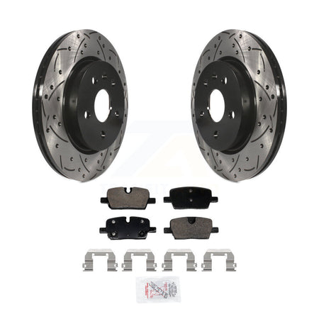 Rear Coated Drilled Slotted Disc Brake Rotors And Ceramic Pads Kit For Cadillac CT5 KDA-103001