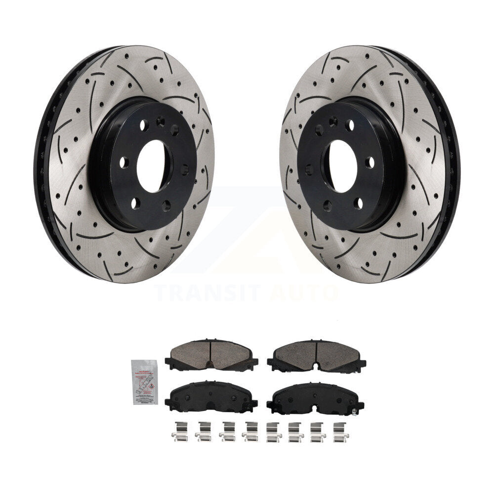 Front Drill Slot Brake Rotors Ceramic Pad Kit For 2021-2022 Chevrolet Colorado GMC Canyon KDA-103004