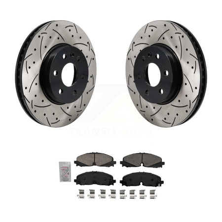 Front Drill Slot Brake Rotors Ceramic Pad Kit For 2021-2022 Chevrolet Colorado GMC Canyon KDA-103004