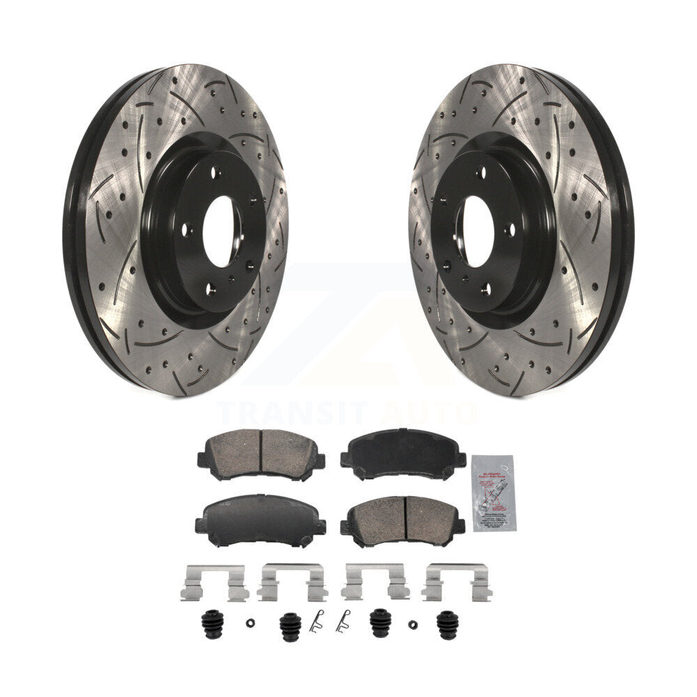 Front Coated Drilled Slotted Disc Brake Rotors And Ceramic Pads Kit For Nissan Maxima KDA-103017
