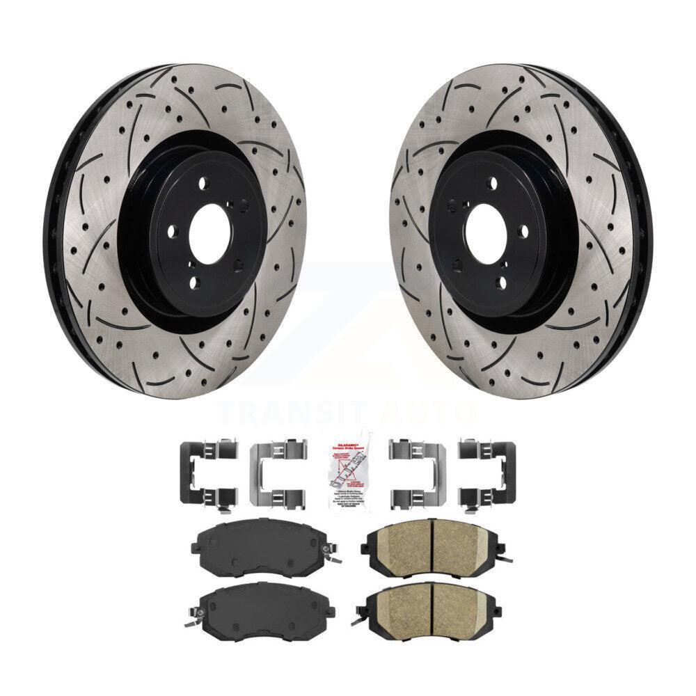 Front Drill Slot Brake Rotors Ceramic Pad Kit For 19 Toyota 86 Base GT With Brembo Brakes KDA-103040