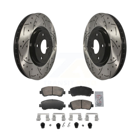 Front Coated Drilled Slotted Disc Brake Rotors And Ceramic Pad Kit For Nissan Sentra Juke KDA-103047