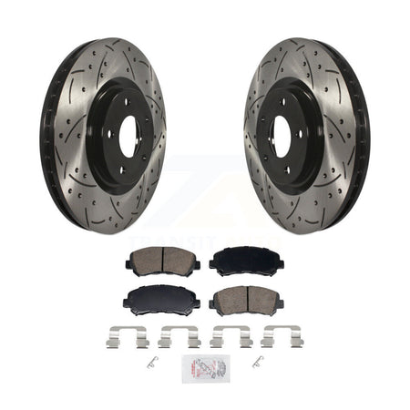 Front Coated Drilled Slotted Disc Brake Rotors And Ceramic Pad Kit For Nissan Sentra Juke KDA-103048