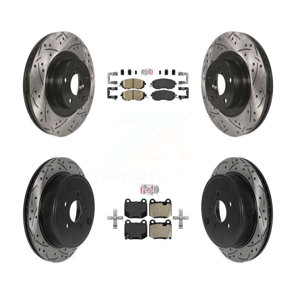 Front Ceramic Rear Semi-Metallic Pad Coat Drill Slot Disc Brake Rotors Kit For Subaru BRZ KDA-103055