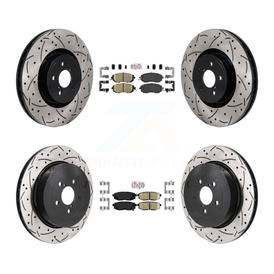 Front Rear Ceramic Pad Drilled Slot Brake Rotor Kit For 2019 Toyota 86 With Brembo Brakes KDA-103061