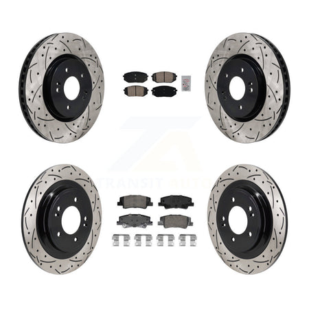 Front Rear Ceramic Pad Drilled Slot Disc Brake Rotors Kit For Hyundai Tucson Kia Sportage KDA-103063