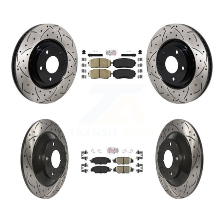 Front Rear Ceramic Pad Drilled Slot Brake Rotor Kit For 2019-2024 Mazda CX-5 Turbocharged KDA-103066
