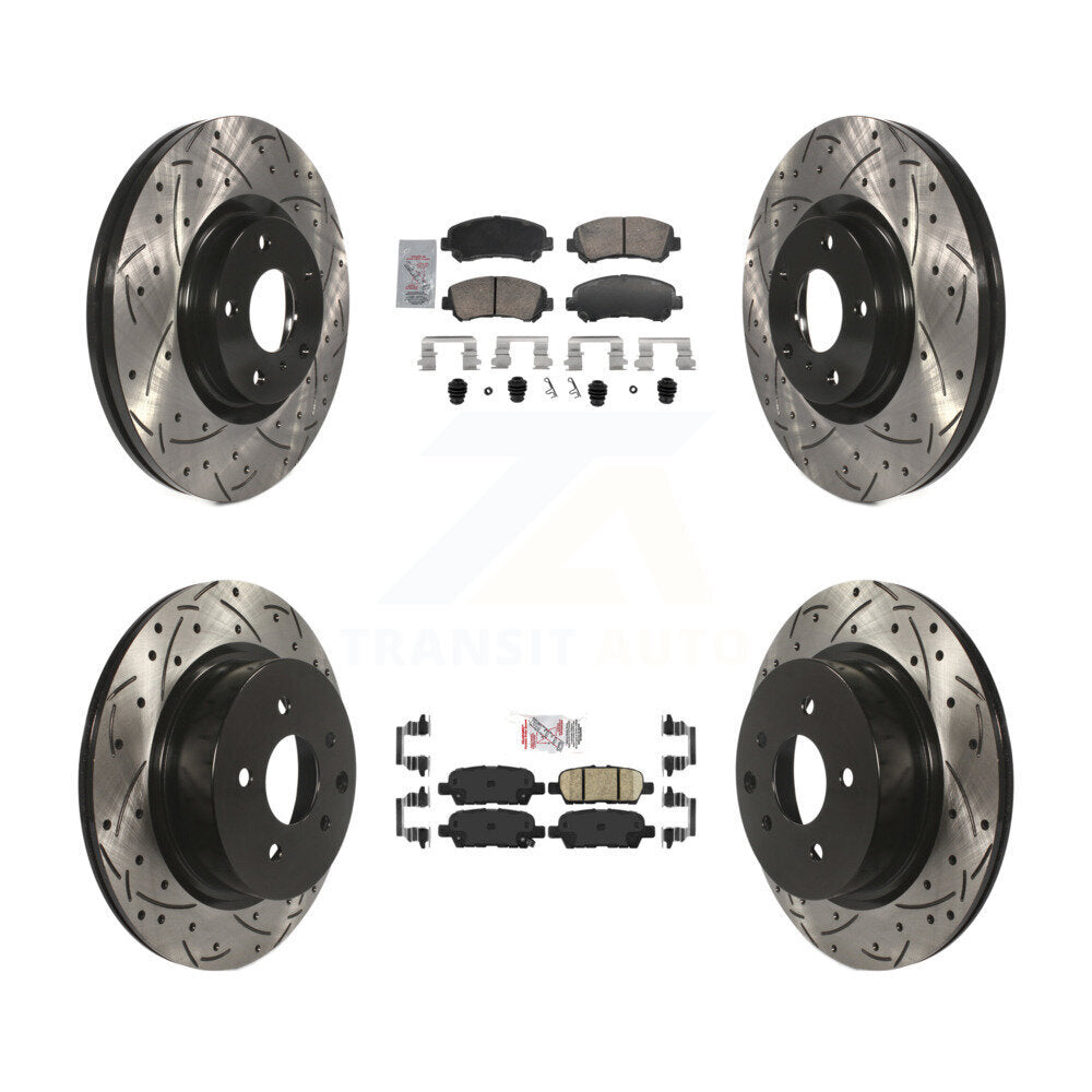 Front Rear Ceramic Pad And Coated Drilled Slotted Disc Brake Rotors Kit For Nissan Maxima KDA-103106