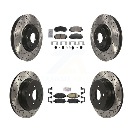 Front Rear Ceramic Pad And Coated Drilled Slotted Disc Brake Rotors Kit For Nissan Maxima KDA-103106