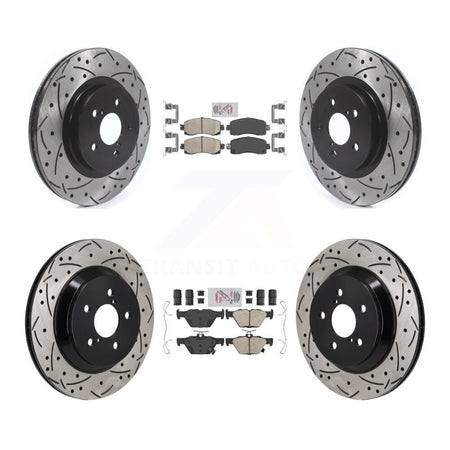 Front Rear Ceramic Pad & Coated Drilled Slotted Disc Brake Rotor Kit For Subaru Crosstrek KDA-103135