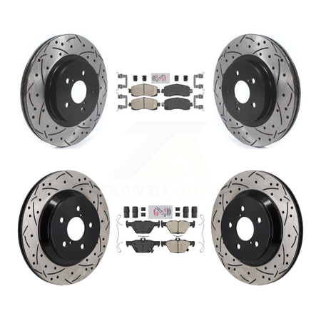 Front Rear Ceramic Pad & Coated Drilled Slotted Disc Brake Rotor Kit For Subaru Crosstrek KDA-103137